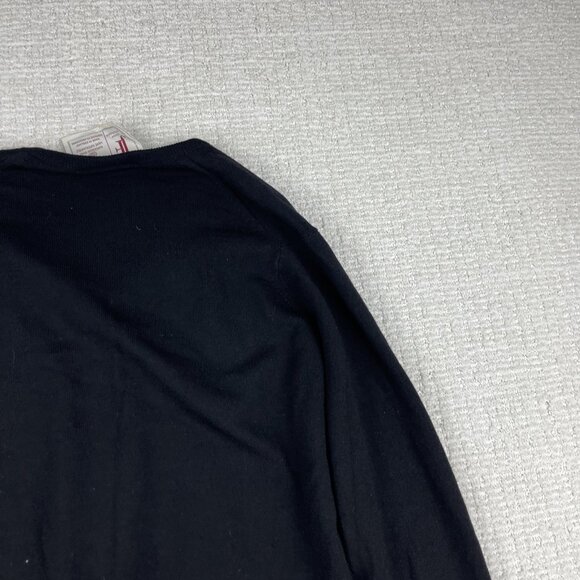 VTG Black Wool V-neck Pullover Sweater Jack Fraser Men 38  97cm Made in England - Picture 15 of 16